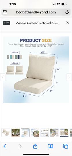 cushions( deep seat and bach (2 pieces )
