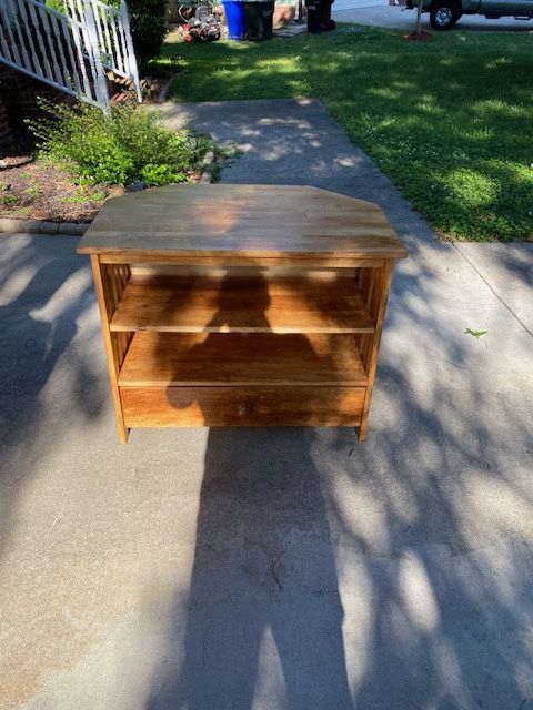 Wooden Corner TV Stand