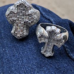 S925 Moissanite Cross Rings 