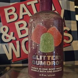 Bath & Body Works GLITTERY GUMDROP Body Wash 3 in1Temptations 16 OZ RARE NEW