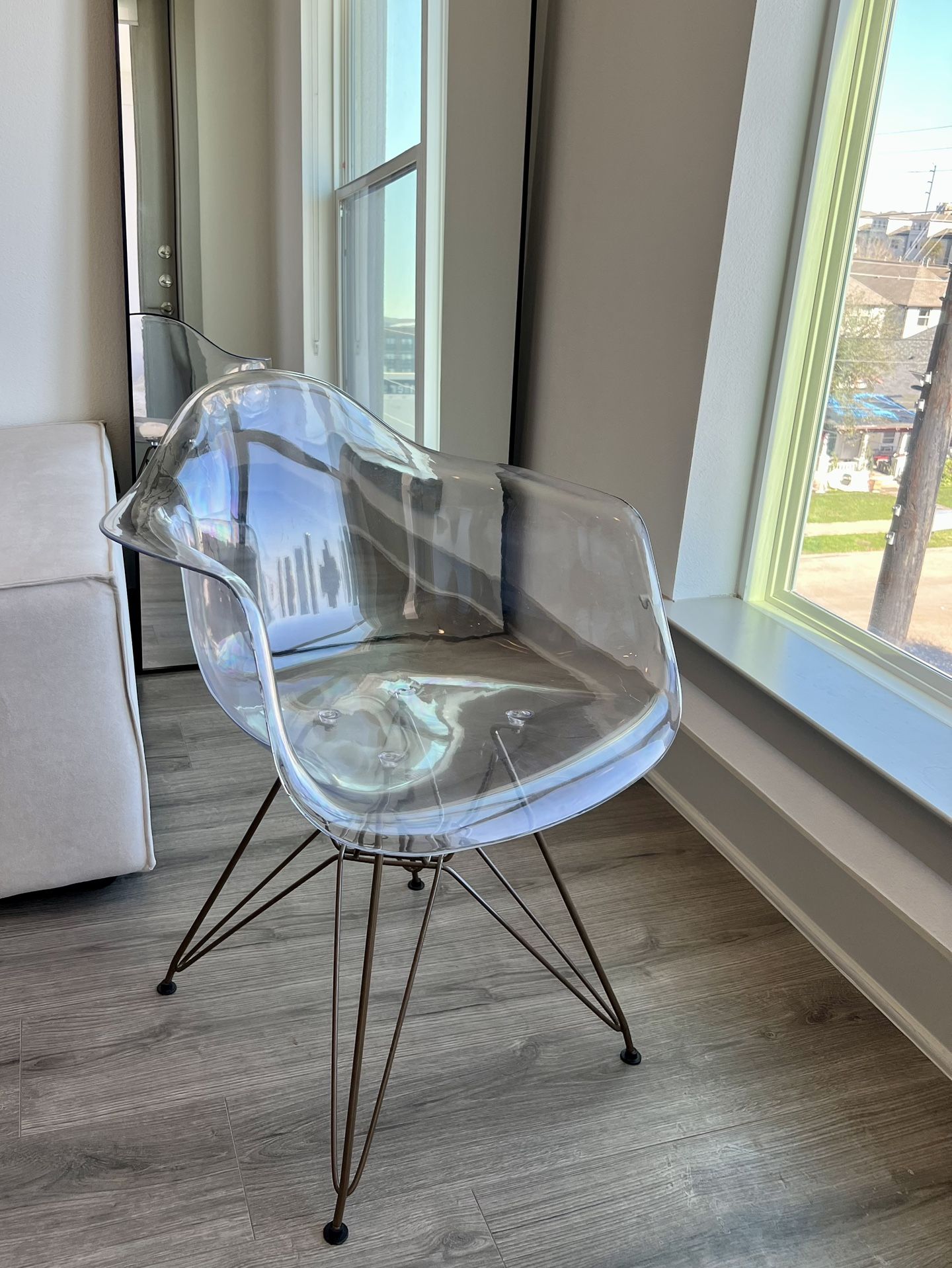 LIKE NEW - Transparent Side Chair with Gold Base