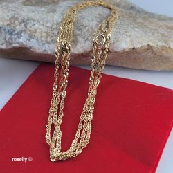14K Yellow Gold Singapore Link Chain Necklace 24" - Solid Gold!/ Cadena de Oro con Eslabones Singapur! 👌🎁Post Tags: Cadena de Oro