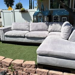 Grey 2 Piece Sectional Sofa