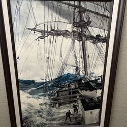 Artwork: The Rising Wind By Montage Dawson Framed 30x42”