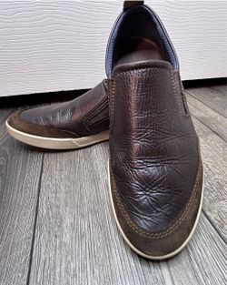 ECCO Men’s Brown Leather Slip-On Shoes EU 42 US 8 Casual Comfort