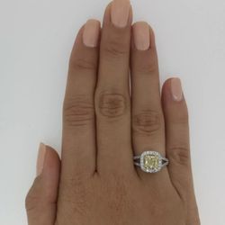 1.05 Ct 😇  Yellow Cathedral Radiant Cut Diamond Engagement Ring SI1 Canary