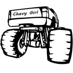 Chevy Girl Truck Black Vinyl Decal Sticker 5"