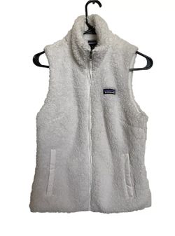 Patagonia Vest Womens Small White Los Gatos Deep Pile Fleece Full Zip Sleeveless