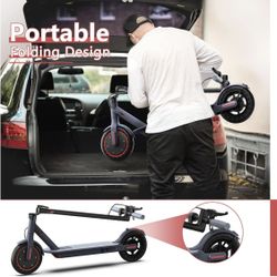 Electric Scooter - 8.5" Solid Tires, Quadruple Shock Absorption, Up to 19 Miles Long-Range, 19 Mph Top Speed, Portable Folding Commuting Scooter for A