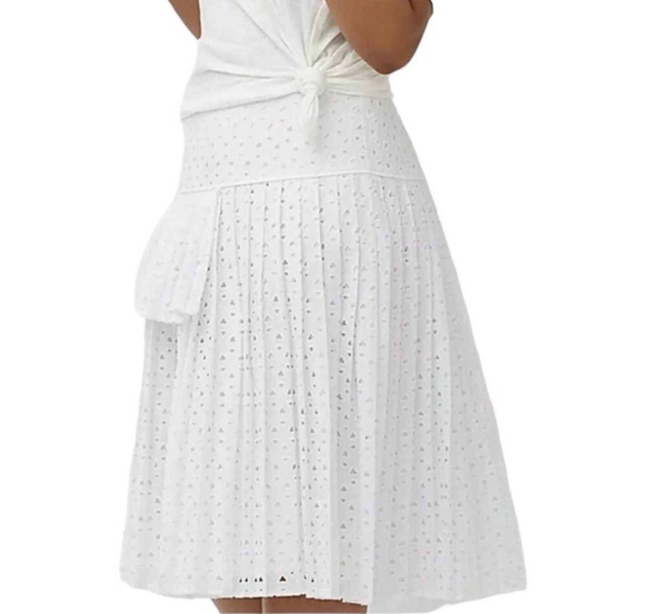 Lane Bryant Ruffled White Eyelet Lace Skirt