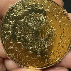 Ottoman Gold Coin 500 kurush  RRRR With Gold Bazel 