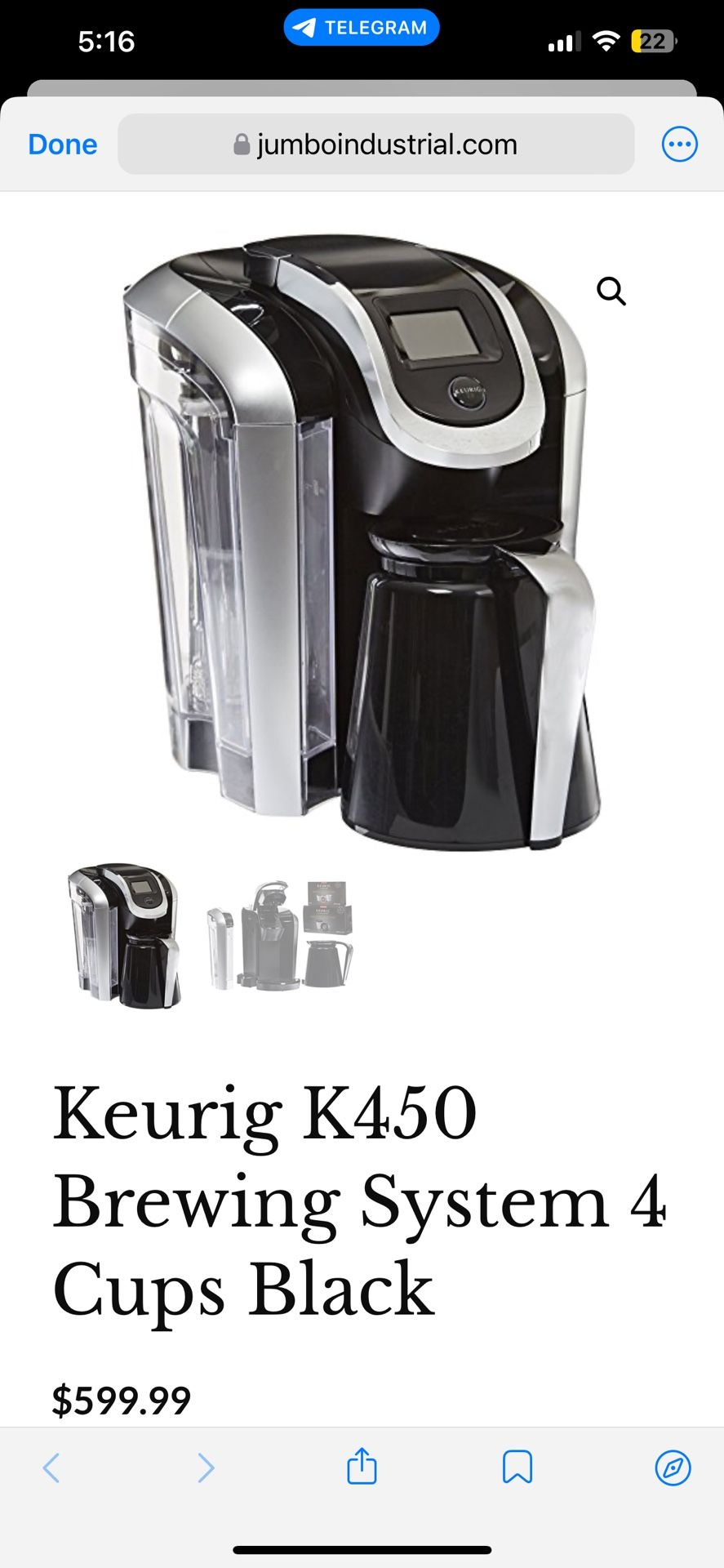 Keurig K450 Brewing System 4 Cups Black