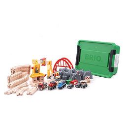 Wooden train track toy set
