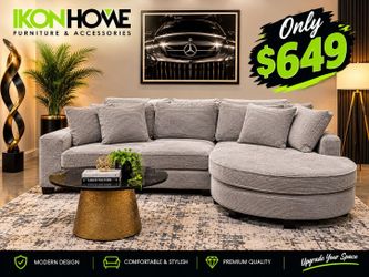 Gray Fabric Sectional Sofa with Chaise