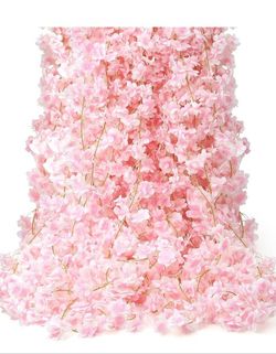 Cherry Blossom Flowers Garland Silk. Vines