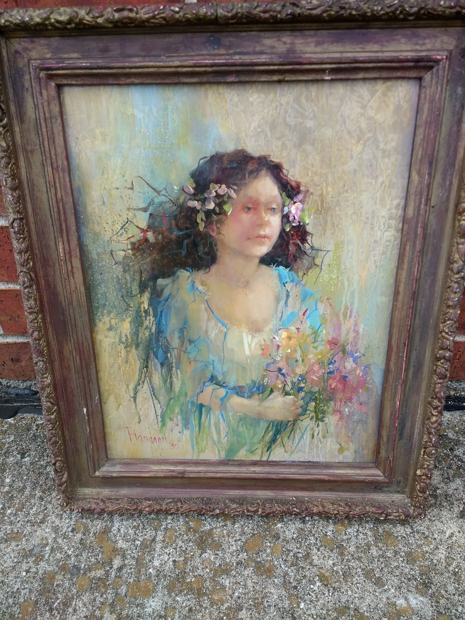 Flanagan abstract painting of a girl