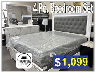 4 Pc. Queen size Bedroom Set, recamaras, furniture
