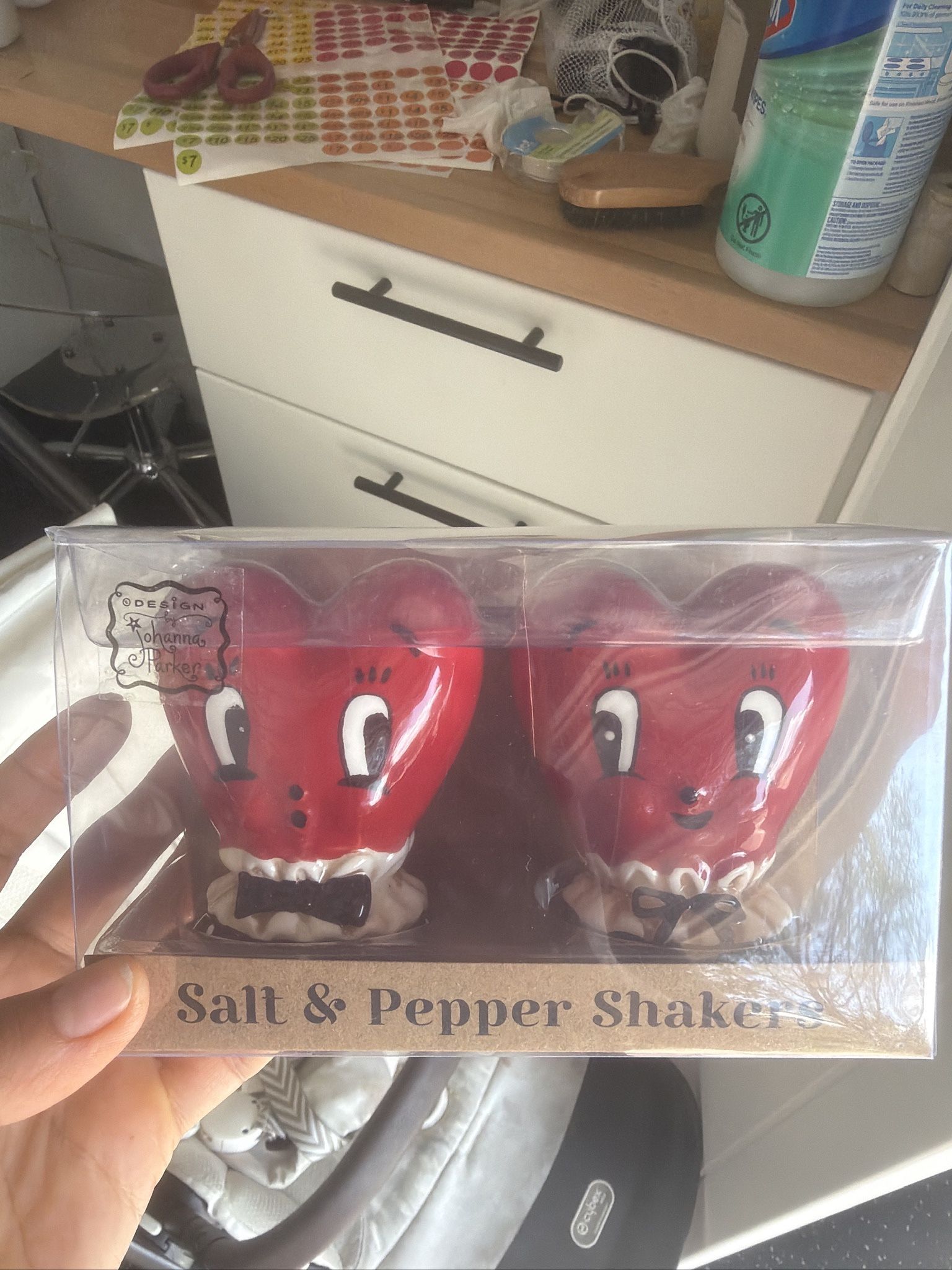 Johanna Parker Heart Salt & Pepper Shakers โ New in Box