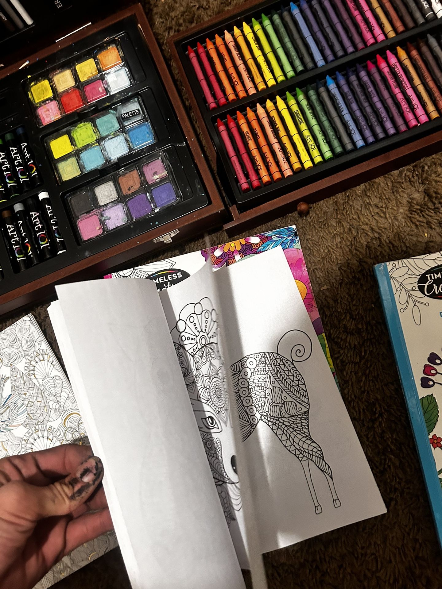 Colored Pencils Set And Coloring Pages