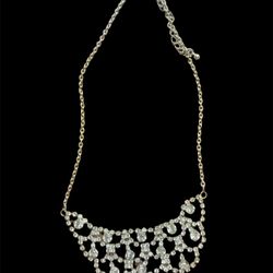 Diamond silver necklace
