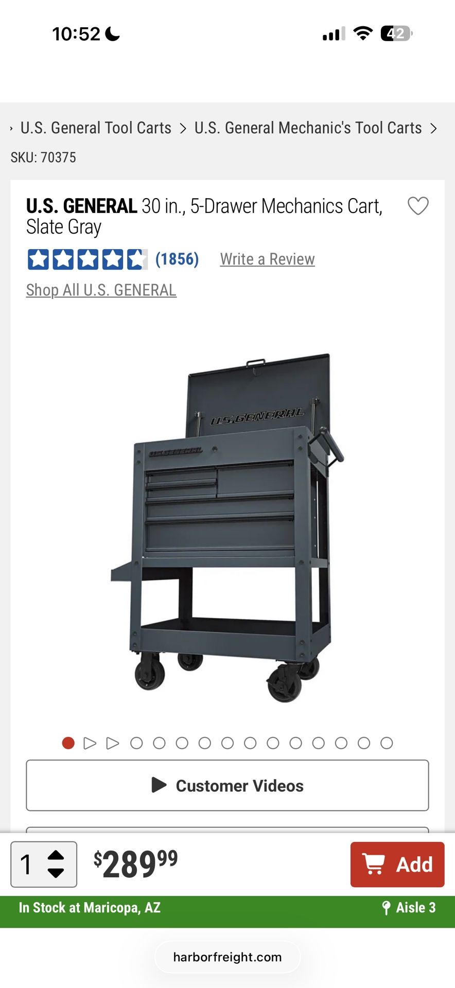 US General Tool Cart