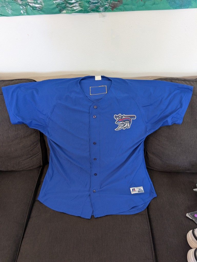 Pensacola Blue Wahoos #41 Russell Blue Baseball Jersey Size XL Player Issue