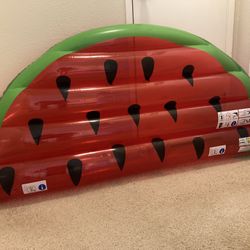 60” Watermelon Half Slice Inflatable Pool Float Raft Lounge with Safety Chamber