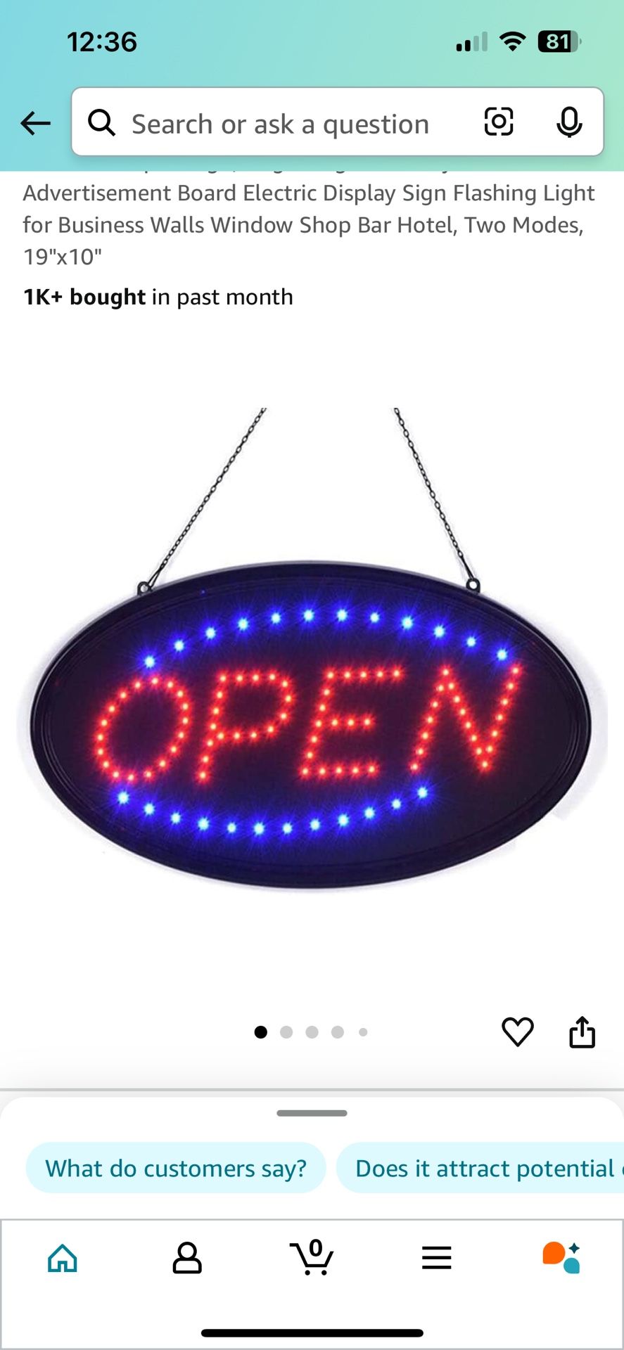 Open Sign Neon Display 