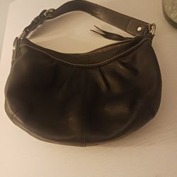 Black Leather Coach Handbag