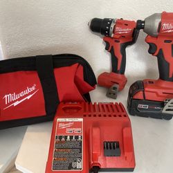 Milwaukee M18 Brushless  Hammer Drill/Driver, Impact Driver Combo Set ~ Brand New