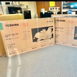 75 Tv Toshiba Smart 4k HDTV In Box 6 Month Warranty.  Free Delivery 
