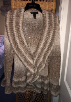 Gold sweater jacket. Size M. INC. Hardly worn