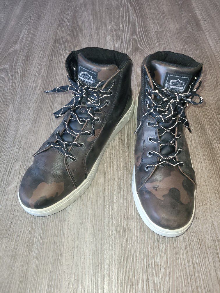 Harley Davidson Leather Camo High-top Sneakers