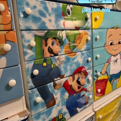 Mario Luigi & Yoshi Five Drawer Dresser Chest Cajonera Mueble 