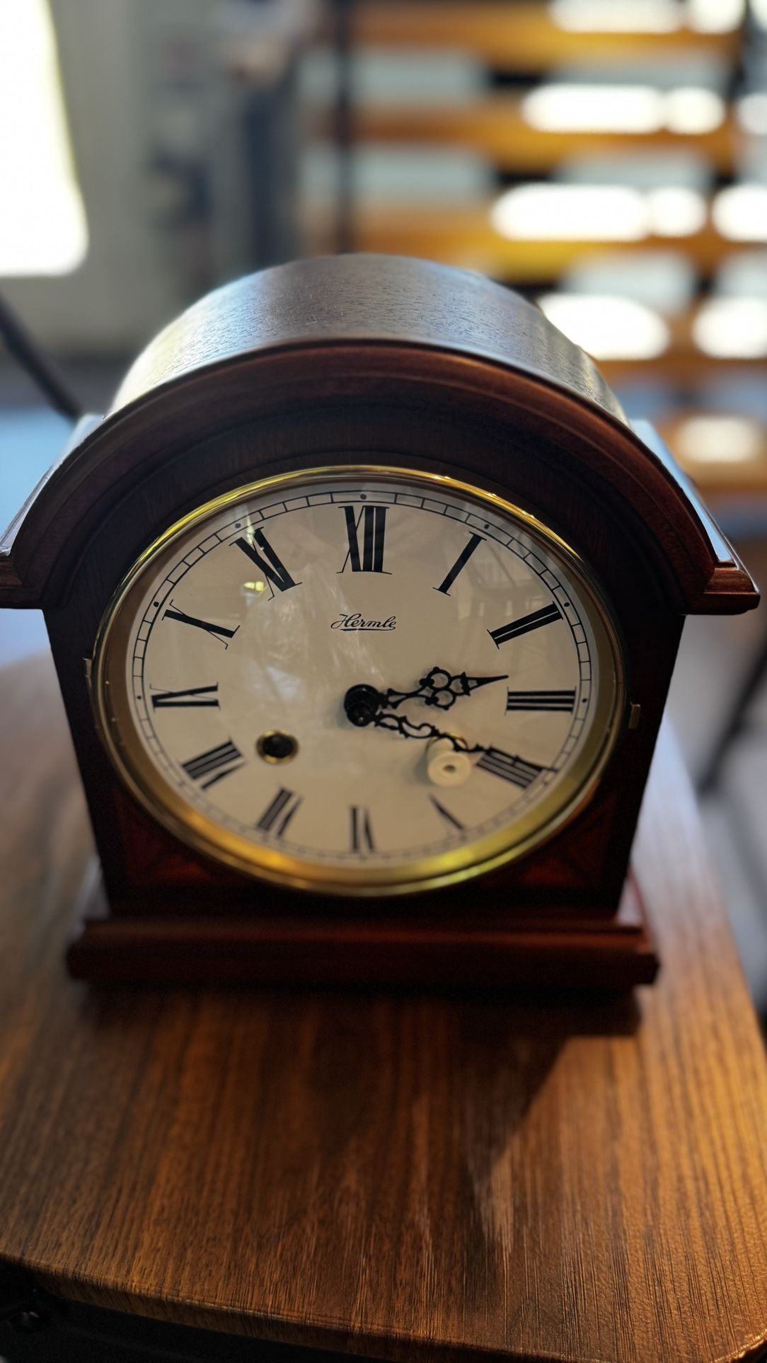 Hermle Liberty Keywound Bell Strike Mantel Clock New Open Box Model: 22857-N90130