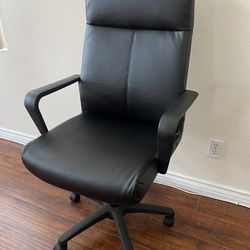 HON High-Back Executive Task Chair, Fixed Arms, in Black Leather