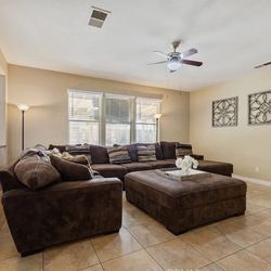 Large sectional couch with ottoman 