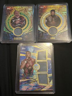 WWE Universe Topps Relic Set Of 3 Jey Uso Gable Dudley Boyz