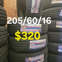 4 New All-season Tires 205/60/16 $320 Installation And Balance Included Price For 4 Tires 