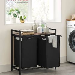 New 2-Compartment Laundry Sorter with Pull-Out Removable Bags and Shelf-FREE 🎁 with purchase-