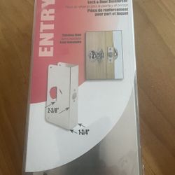 Defender Security U 9585 1-3/8 inch x 9 inch Thick Stainless Steel, 2-1/8 in Lock and Door Reinforcer, 1-3/8