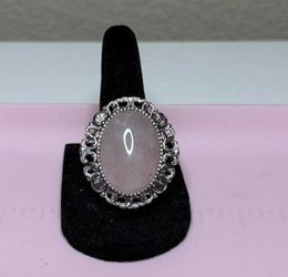 Rose quartz ring new adjustable