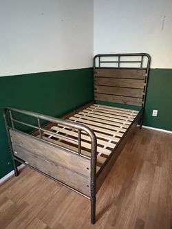 Pottery Barn Kids Owen Metal and Wood Twin Bed frame