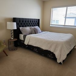 Queen Bed With Free Box Spring And Mattress 