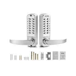 871# Mechanical Keyless Entry Door Lock, 14 Key Mechanical Door Lock, Mechanical Keypad Door Lock with Handle, Double-Sided Stainless Steel Waterproof