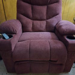 Electric Recliner, Burgandy