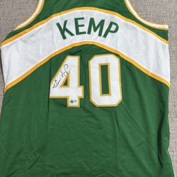 Shawn kemp Signed Autograph Custom Jersey - Beckett Coa - Seattle Super Sonics
