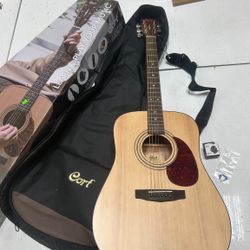 Cort Earth 60 Dreadnought Acoustic Guitar Earth Pack Bundle with Accessories NEW