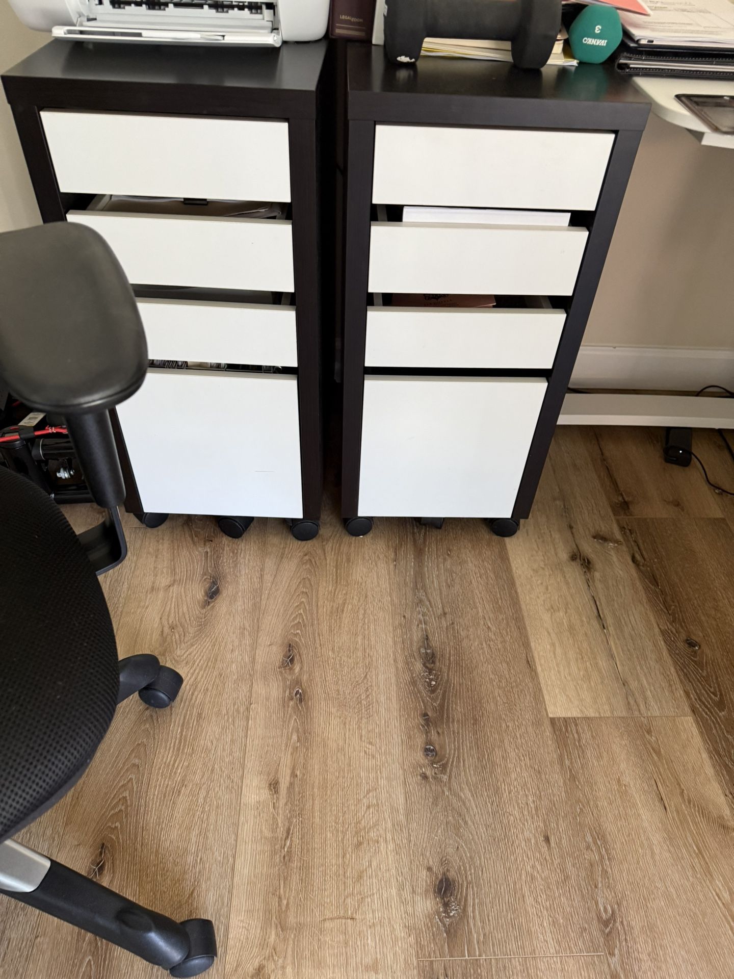 Drawers White N Black - Storage W/wheels