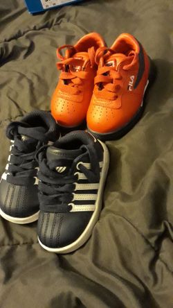 Gently used toddler shoes red ones size 4 the blue ones size 4.5